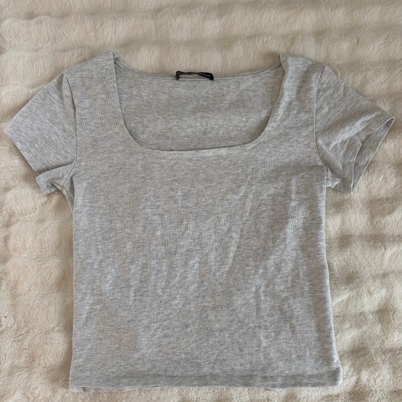 Brandy Melville gray square neck top - Picture 1 of 3